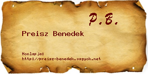 Preisz Benedek névjegykártya